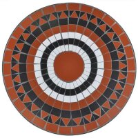 vidaXL Bistrotisch Terracotta-Rot und Weiß 60 cm Mosaik
