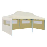 vidaXL Pop-Up-Partyzelt Faltbar Creme 3×6 m