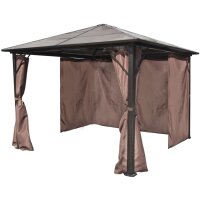 vidaXL Pavillon mit Vorh&auml;ngen Braun Aluminium 300 x 300 cm