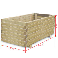 vidaXL Hochbeet 100x50x40 cm Holz Rechteckig