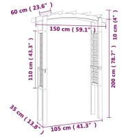 vidaXL Gartenbogen 150x60x210 cm Holz