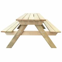 vidaXL Picknicktisch 150x135x71,5 cm Holz