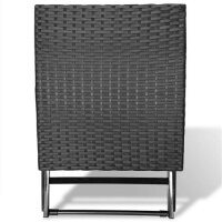 vidaXL Klappbarer Hocker Poly Rattan Schwarz