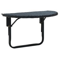 vidaXL Balkontisch 60x60x32 cm Schwarz Poly Rattan