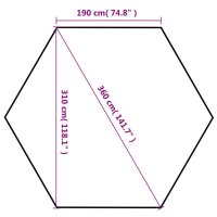 vidaXL Hexagonal Pop-Up Zelt mit 6 Seitenw&auml;nden Cremewei&szlig; 3,6x3,1 m