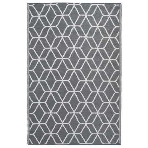 Esschert Design Outdoor-Teppich 180x121 cm Grau und Wei&szlig; OC25