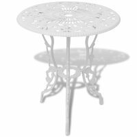 vidaXL 3-tlg. Bistro-Set Aluminiumguss Wei&szlig;