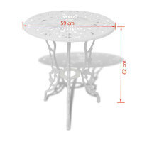 vidaXL 3-tlg. Bistro-Set Aluminiumguss Wei&szlig;