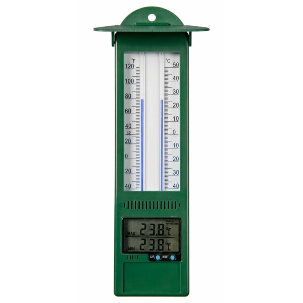 Nature Garten Min-Max-Thermometer Digital 9,5 x 2,5 x 24 cm