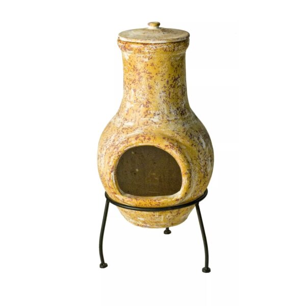 RedFire Gartenkamin Tampico Gelb 31x31x68 cm Ton