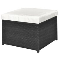 vidaXL 4-tlg. Garten-Lounge-Set mit Auflagen Poly Rattan Schwarz