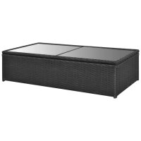 vidaXL 4-tlg. Garten-Lounge-Set mit Auflagen Poly Rattan Schwarz