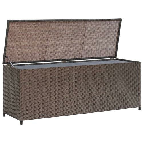 vidaXL Garten-Aufbewahrungsbox Braun 120x50x60 cm Poly Rattan