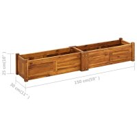 vidaXL Garten-Hochbeet Akazienholz 150x30x25 cm