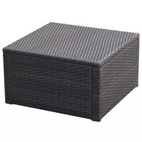 vidaXL Hocker mit Kissen Poly Rattan 53&times;53&times;30 cm Braun