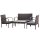 vidaXL 4-tlg. Garten-Lounge-Set mit Auflagen Poly Rattan Braun