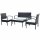 vidaXL 4-tlg. Garten-Lounge-Set mit Auflagen Poly Rattan Schwarz