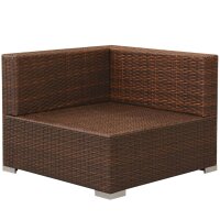 vidaXL 3-tlg. Garten-Lounge-Set mit Auflagen Poly Rattan Braun