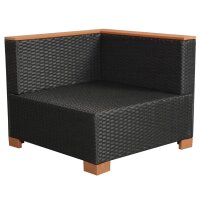 vidaXL 10-tlg. Garten-Lounge-Set mit Auflagen Poly Rattan Schwarz