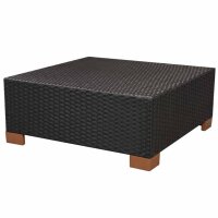 vidaXL 10-tlg. Garten-Lounge-Set mit Auflagen Poly Rattan Schwarz