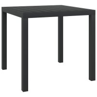 vidaXL Garten-Esstisch WPC Aluminium 80 x 80 x 74 cm Schwarz