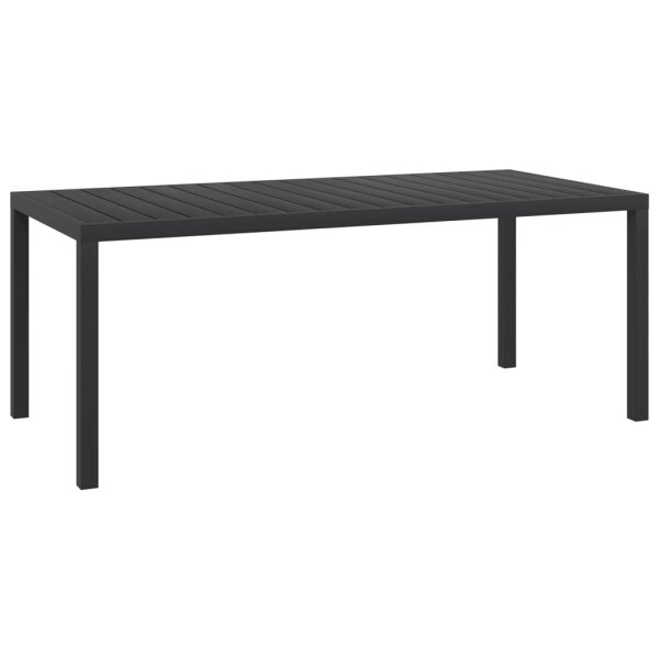 vidaXL Garten-Esstisch WPC Aluminium 185 x 90 x 74 cm Schwarz