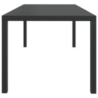 vidaXL Garten-Esstisch WPC Aluminium 185 x 90 x 74 cm Schwarz