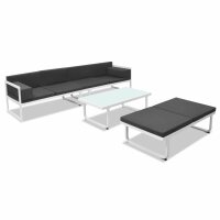 vidaXL 4-tlg. Garten-Lounge-Set mit Auflagen Aluminium Schwarz