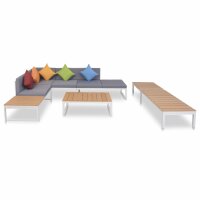 vidaXL 5-tlg. Garten-Lounge-Set mit Auflagen Aluminium...