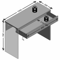 FMD Schreibtisch mit Breiter Schublade 100&times;40&times;80 cm Eichenbraun