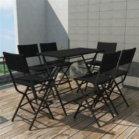 vidaXL 7-tlg. Garten-Essgruppe Klappbar Stahl Poly Rattan...