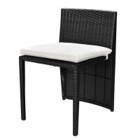 vidaXL 3-tlg. Bistro-Set mit Auflagen Poly Rattan Schwarz