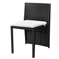 vidaXL 3-tlg. Bistro-Set mit Auflagen Poly Rattan Schwarz