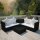 vidaXL 4-tlg. Garten-Lounge-Set mit Auflagen Poly Rattan Schwarz