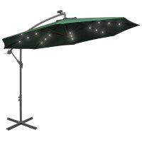 vidaXL Sonnenschirm Ampelschirm mit LED-Beleuchtung 300 cm Metallmast