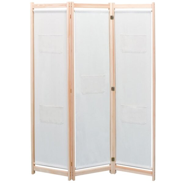 vidaXL 3-teiliger Raumteiler Creme 120 x 170 x 4 cm Stoff