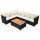 vidaXL 4-tlg. Garten-Lounge-Set mit Auflagen Poly Rattan Schwarz