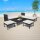 vidaXL 6-tlg. Garten-Lounge-Set mit Auflagen Poly Rattan Schwarz