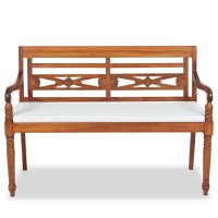 vidaXL Batavia Gartenbank mit Polstern 120 cm Teak