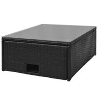 vidaXL 4-tlg. Garten-Lounge-Set mit Auflagen Poly Rattan Schwarz