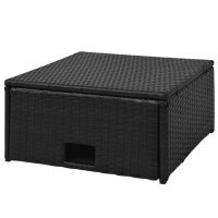 vidaXL 4-tlg. Garten-Lounge-Set mit Auflagen Poly Rattan Schwarz