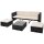 vidaXL 4-tlg. Garten-Lounge-Set mit Auflagen Poly Rattan Schwarz