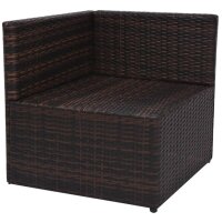 vidaXL 5-tlg. Garten-Lounge-Set mit Auflagen Poly Rattan Braun