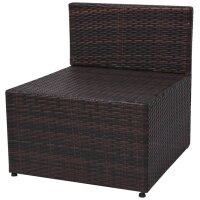 vidaXL 5-tlg. Garten-Lounge-Set mit Auflagen Poly Rattan Braun