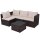 vidaXL 5-tlg. Garten-Lounge-Set mit Auflagen Poly Rattan Braun