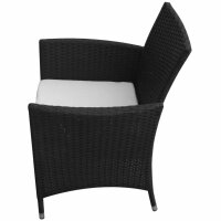 vidaXL Gartenst&uuml;hle 2 Stk. Poly Rattan Schwarz