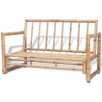 vidaXL 2-Sitzer Gartensofa mit Polstern Bambus