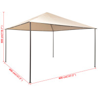 vidaXL Pavilion Partyzelt &Uuml;berdachung 4x4 m Stahl Beige