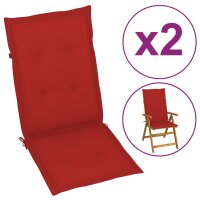 vidaXL Gartenstuhlauflagen für Hochlehner 2 Stk. Rot...