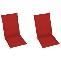 vidaXL Gartenstuhlauflagen für Hochlehner 2 Stk. Rot...